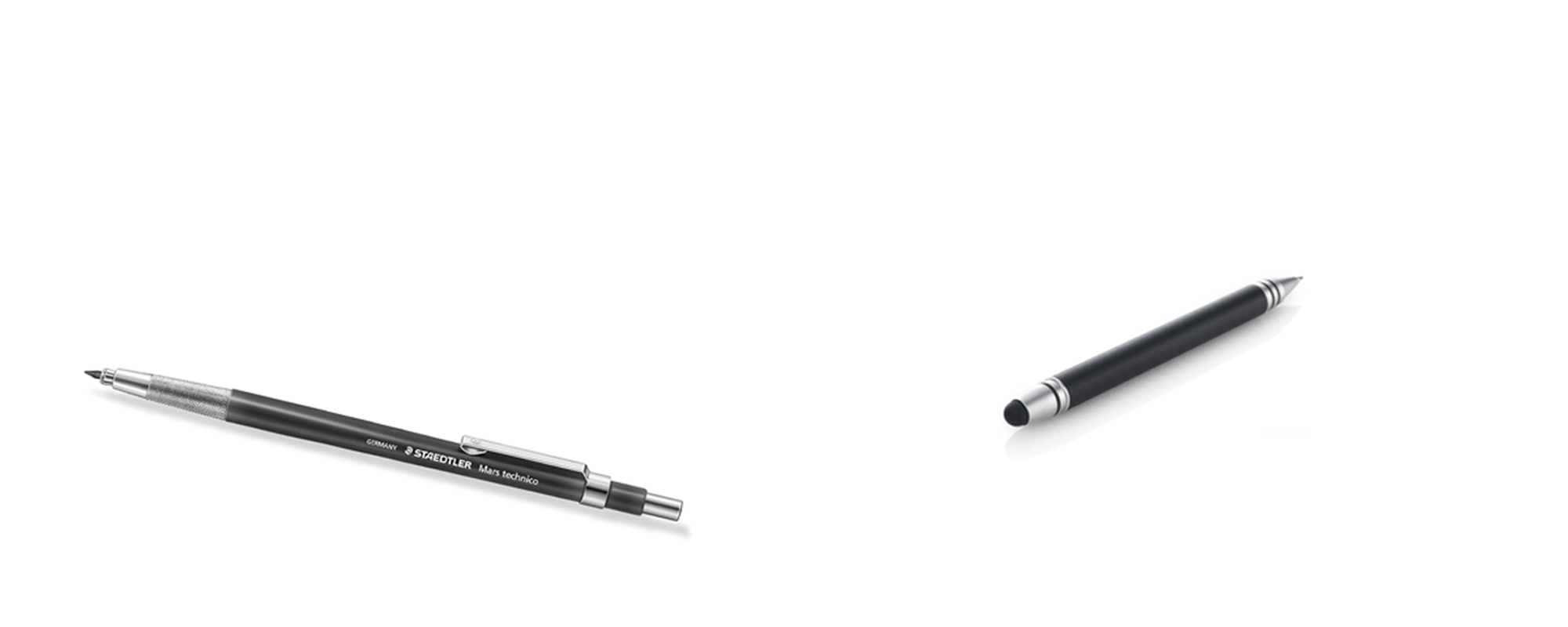 image of mechanical pencil and tablet stylus